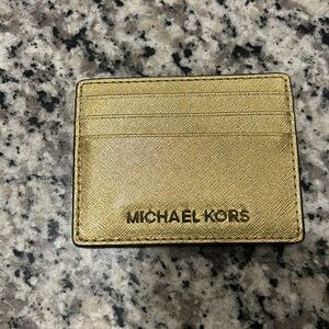 Michael Kors Gold Jet Set Travel Card Holder